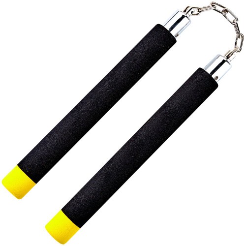 Black / Yellow Tip Foam Safety Ball Bearing Nunchaku